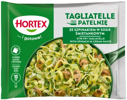 Tagliatelle na patelnię ze szpinakiem w sosie śmietankowym - Hortex