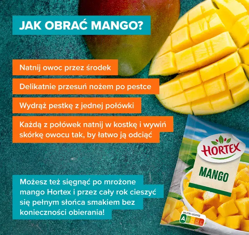 Jak obrać mango? - infografika.