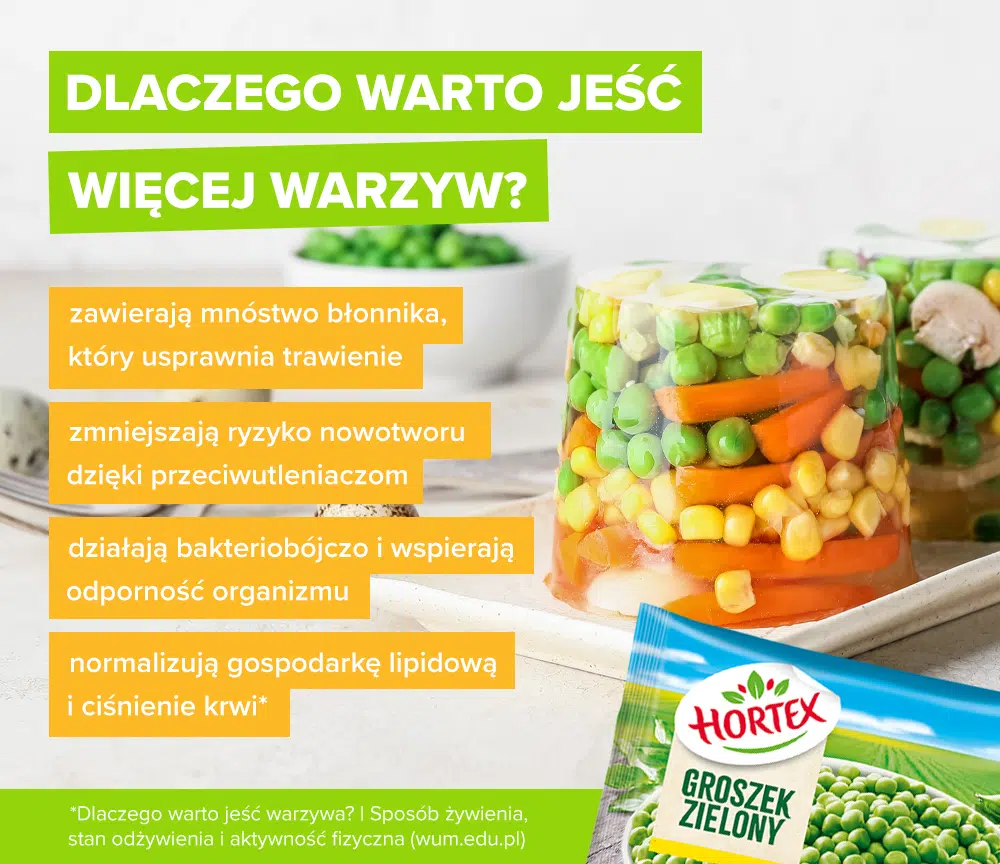 Dlaczego warto jeść więcej warzyw? - infografika