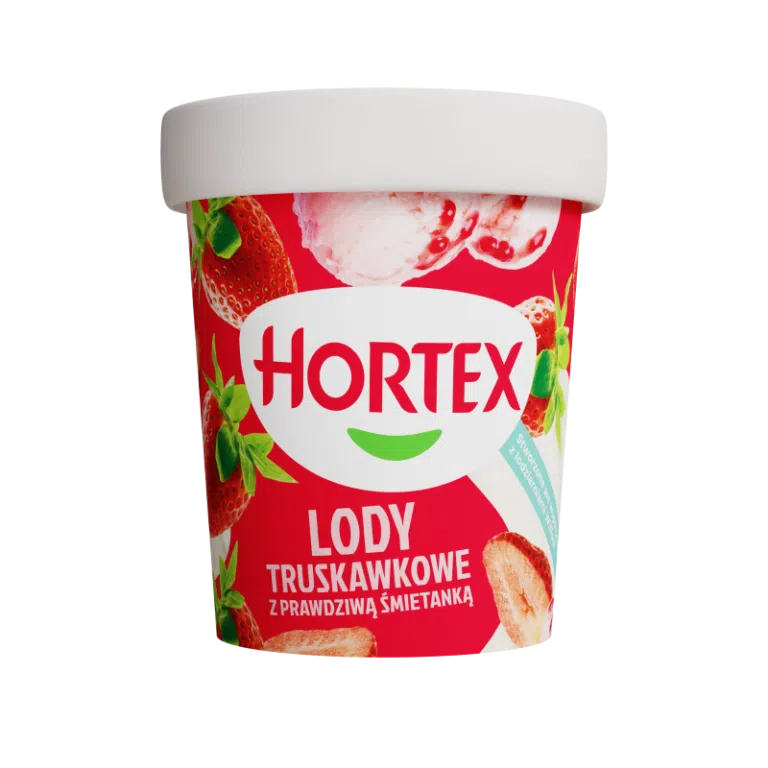 Lody śmietankowo truskawkowe Hortex